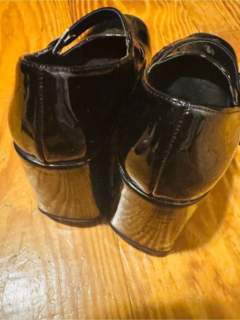 Steve Madden Nirvana Black Platform Wedges with Buckle Strap
